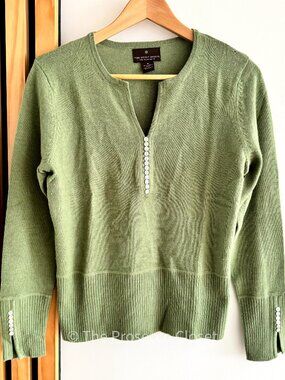 SOLD Y2K Fenn Wright Manson 100% Merino Wool Sweater Olive Green (S)